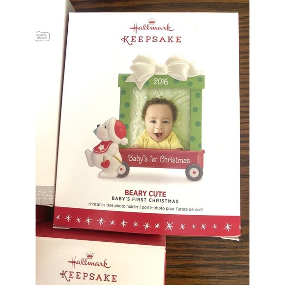 Hallmark Keepsake Ornament Set Of 5 NASCAR Wedding Baby Nephew Great Grandson - Picture 5 of 6